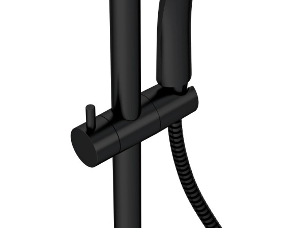 Душевая система BRASKO BLACK (смеситель термостатический) 3 режима шланг 150 металл черный