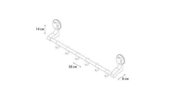 Полотенцедержатель трубчатый Grampus Element, GR-7077, 55 см, белый