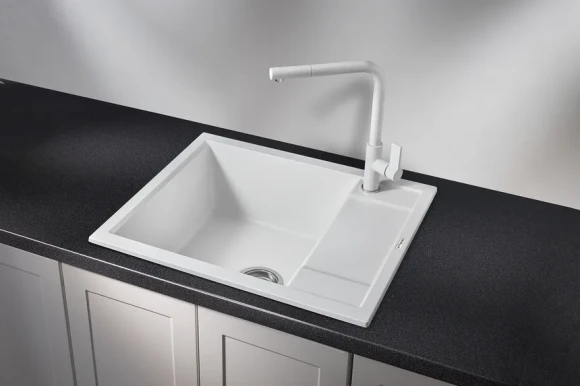 6002, АРКТИК (БЕЛЫЙ), кухонная мойка, кварц