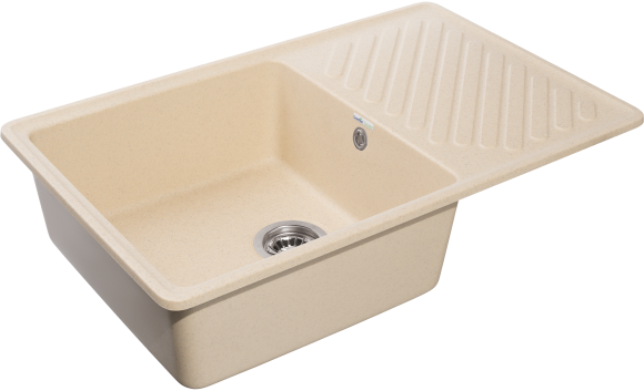GRANFEST Мойка QUARZ 52  1-чаша+крыло 760*480мм бежевый арт.GF-ZL-
