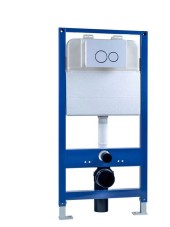 Инсталляция EvaGold 545-20 для подвесного унитаза кнопка пластик круглая черная матовая 