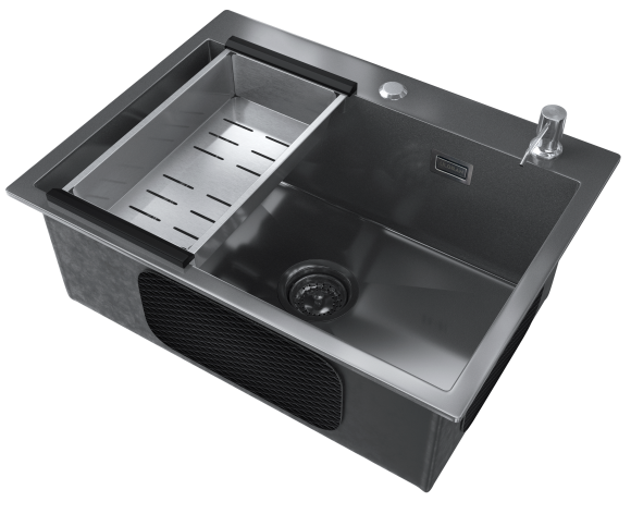 Мойка ULGRAN STEEL 600 Х 450, черная брашированная сталь