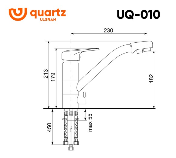 Cмеситель ULGRAN Quartz UQ-010-08, космос Cмеситель ULGRAN Quartz UQ-010-08, космос