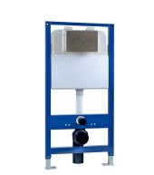 Инсталляция EvaGold 545-26 для подвесного унитаза кнопка нержавейка круг хром матовый 