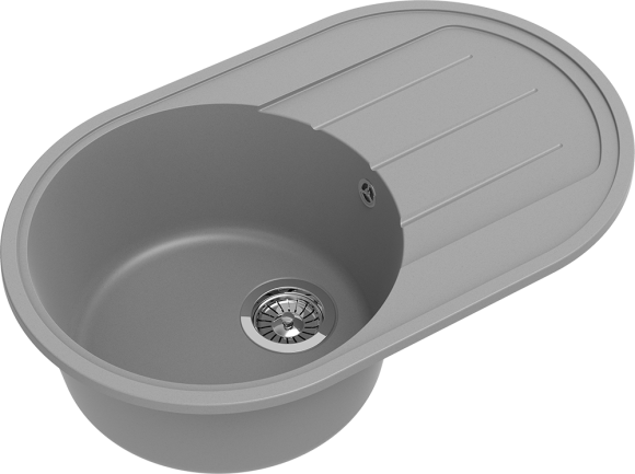 EWIGSTEIN Мойка ELEGANT R50F  1-чаша+крыло 752*470мм серый металлик арт.EW-