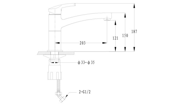 EWIGSTEIN Смеситель для кухни Литой D-40мм шоколад арт.
