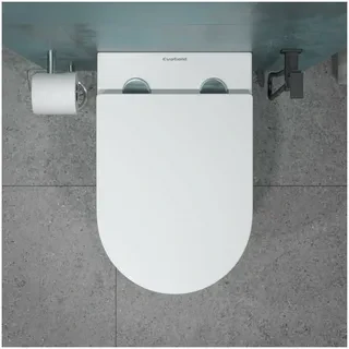 Унитаз подвесной K43 безободковый, сиденье тонкое ДП, крепления 