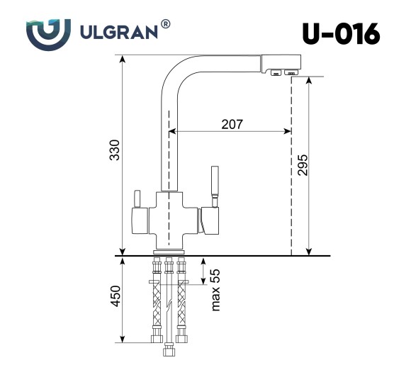 Смеситель Ulgran U-016-307, терракот