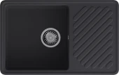 GRANFEST Мойка QUARZ 52  1-чаша+крыло 760*480мм черный арт.GF-ZL-