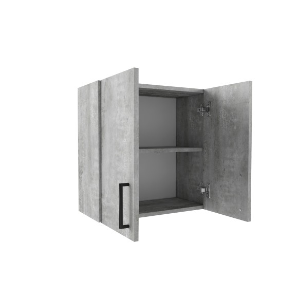 600 Шкаф навесной для посуды с полкой - Цемент светлый