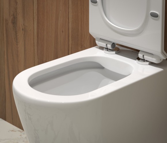 Унитаз подвесной SM9315 безободковый, сиденье тонкое ДП, крепления 