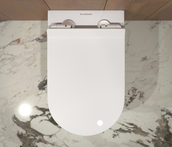 Унитаз подвесной SM9315 безободковый, сиденье тонкое ДП, крепления 