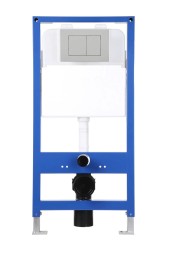 Инсталляция EvaGold 545-2 для подвесного унитаза кнопка пластик квадрат хром матовый 