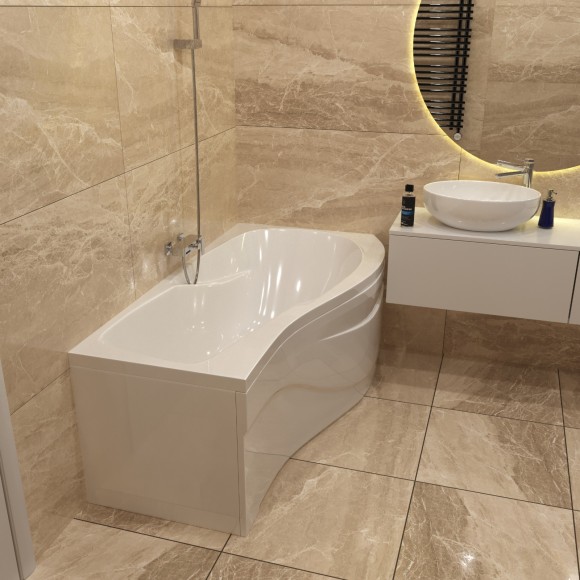 Комплект Акриловая ванна TIMO VINO1792R+Каркас + Слив-перелив+Гидромассаж 6 форсунок+Гидромассаж спины 3 форсунки+Хромотерапия+Фронтальная панель