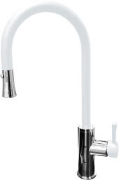 GRANFEST Смеситель для кухни  U-обр. с выдвижной лейкой D-35мм иней арт.