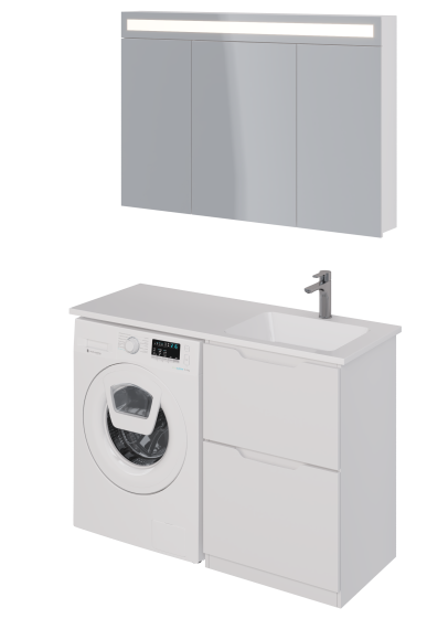 Тумба Bona, 60 см, напольная, 2 ящика, белый глянец