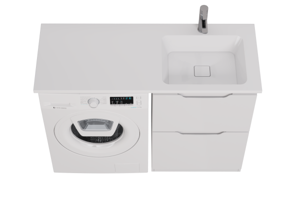 Тумба Bona, 60 см, напольная, 2 ящика, белый глянец