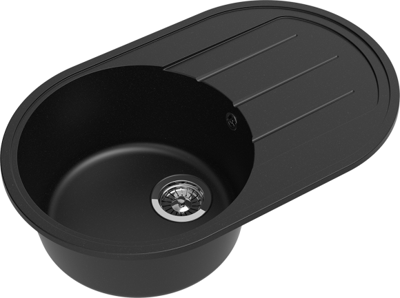 EWIGSTEIN Мойка ELEGANT R50F  1-чаша+крыло 752*470мм черный арт.EW-