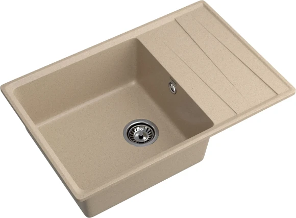 GRANFEST Мойка LEVEL 760L  1-чаша+крыло 760*500 песочный арт.GF-