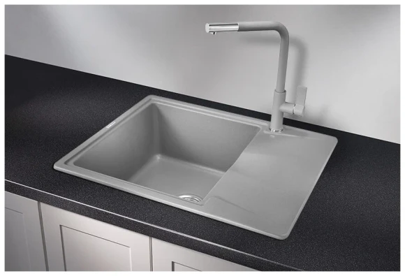 6201, АЛЮМИНИУМ, кухонная мойка, кварц