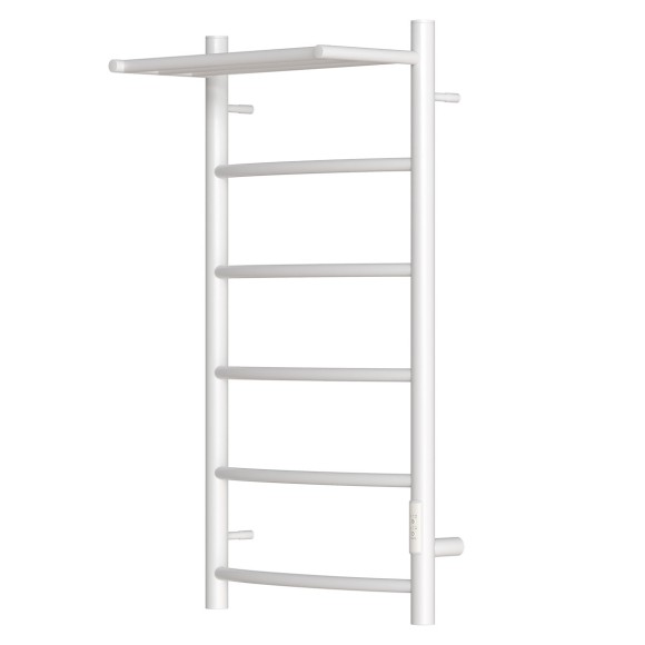 Полотенцесушитель электрический Point Афина PN04848PW П5 400x800 с полкой, диммер справа, белый Полотенцесушитель электрический Point Афина PN04848PW П5 400x800 с полкой, диммер справа, белый