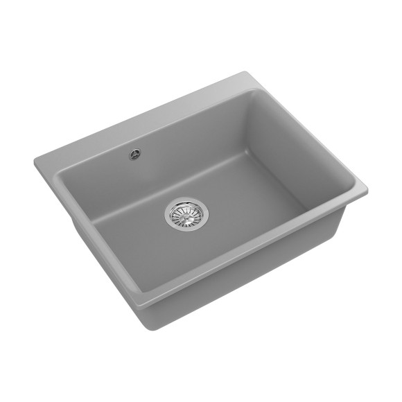 Мойка кухонная RIVELATO Axel 60, 620x510, Х-60 серый металлик, кварц