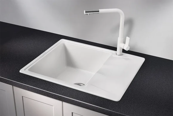 6201, АРКТИК (БЕЛЫЙ), кухонная мойка, кварц