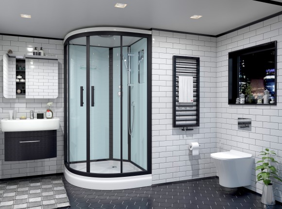 Timo Standart Т-6602 Black L душевая кабина 120*85*220