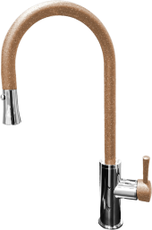 GRANFEST Смеситель для кухни  U-обр. с выдвижной лейкой D-35мм терракот арт.