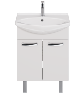 Тумба ALDA D, 65 см , подвесная/напольная, 2 дверцы, белый глянец, под ум. Лагуна 65