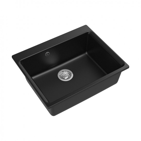 Мойка кухонная RIVELATO Axel 60, 620x510, Х-60 черный, кварц