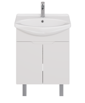 Тумба DAVID D, 65 см , подвесная/напольная,2 дверцы, белый глянец, под ум. Лагуна 65