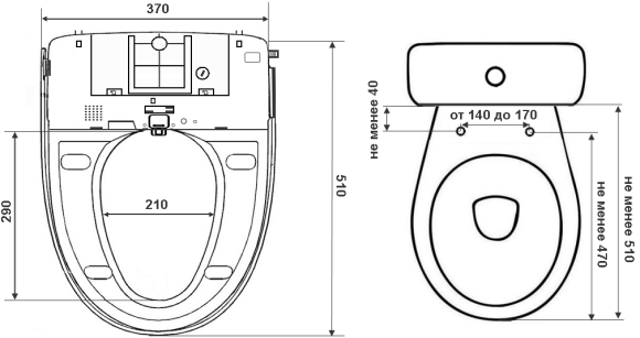 TIMO Комплект 2 в 1 умная электронная крышка биде c подогревом TE-720 + подвесной унитаз