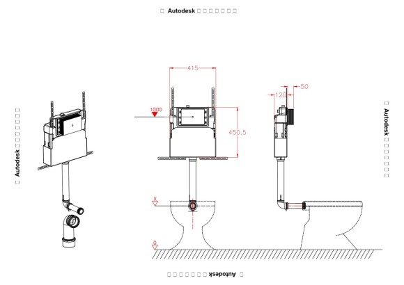 Бачок скрытого монтажа EvaGold для приставных унитазов P01. P02. P03 