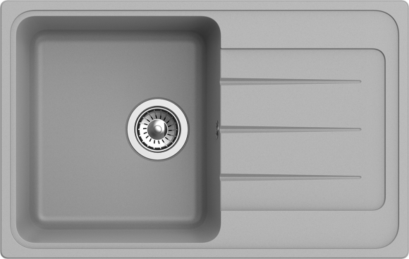 EWIGSTEIN Мойка ELEGANT 50F  1-чаша+крыло 762*480мм серый металлик арт.EW-