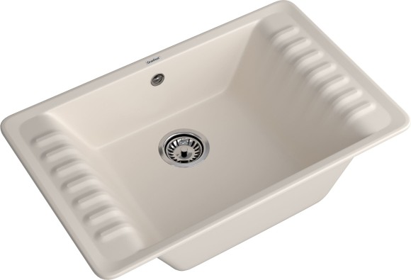 GRANFEST  Мойка QUARZ 71  1-чаша+крыло 760*480мм белый арт.GF-ZW-