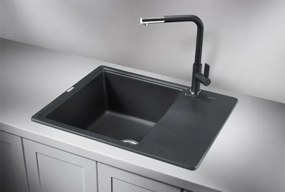 6201, ЧЁРНЫЙ, кухонная мойка, кварц