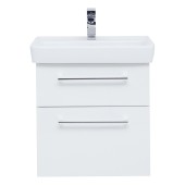 Тумба Q MAX, 55 см, подвесная, 2 ящика, белый глянец Тумба Q MAX, 55 см, подвесная, 2 ящика, белый глянец
