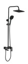 FS01B Душевая стойка со смесителем латунь, черный EvaGold