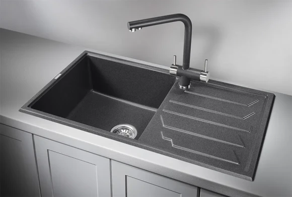8601, ГРАФИТ (ЧЁРНО-СЕРЫЙ), кухонная мойка, кварц