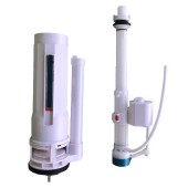 Арматура 2х кноп., ниж. подвод воды для унитаза-моноблока T1070 - 29,5*9 см, d=6 см 