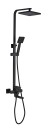 FS02B Душевая стойка со смесителем нержавейка, черный EvaGold