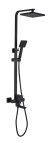 FS02B Душевая стойка со смесителем нержавейка, черный EvaGold