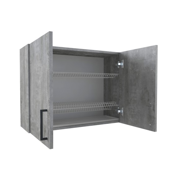 800 Шкаф навесной (для посуды) под сушку - Цемент светлый