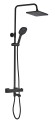 FS03B Душевая стойка со смесителем латунь, черный с терморегуляцией EvaGold
