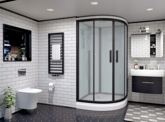 Timo Standart T-6609 Black Fabric душевая кабина (90*90*220), шт