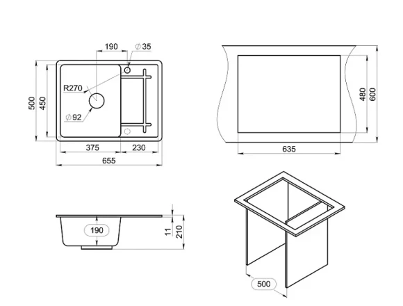 6501, ПЕСОК, кухонная мойка, кварц