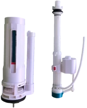 Арматура 2х кноп., ниж. подвод воды для унитаза-моноблока T1081 - h=21,5 см,d=7 см 