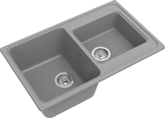 EWIGSTEIN Мойка ELEGANT 80D  2-чаши 780*480мм серый металлик арт.EW-