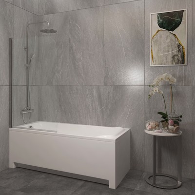 EG5C Душевое ограждение на ванну EvaGold 80*130, профиль хром, прозрачное стекло 